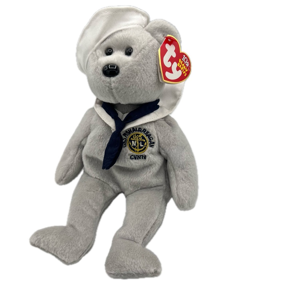 Ty Beanie Babies Collection Ronnie USS Ronald Reagan Bear Beanie Baby Plush - Picture 16 of 16